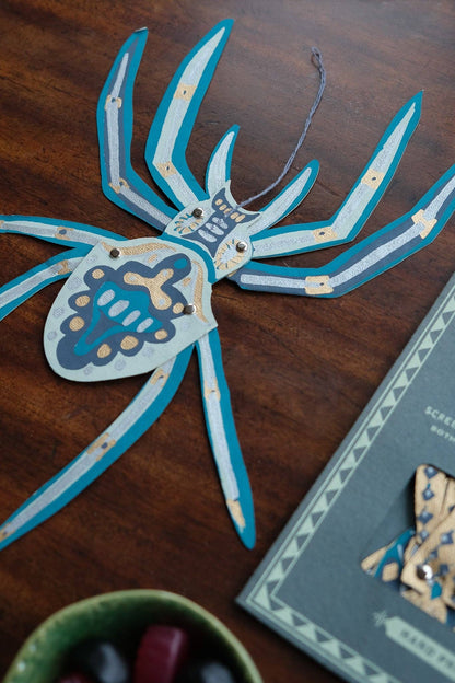 MAISON | Halloween HANGING SPIDER PAPER ORNAMENTS