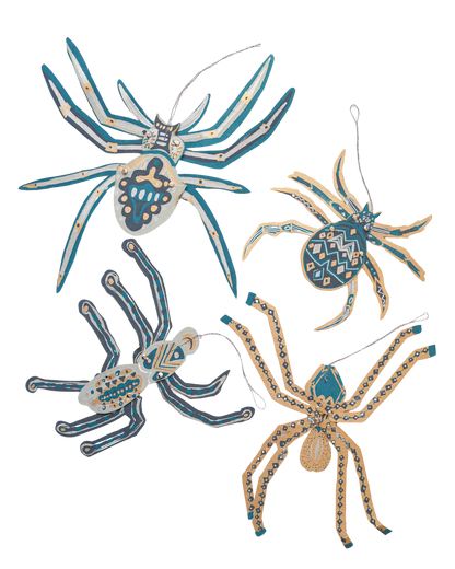 MAISON | Halloween HANGING SPIDER PAPER ORNAMENTS